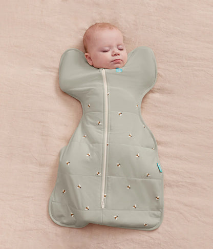 Swaddle Up™ Stage 1 Quilted Stretch Cotton 2.5 Tog -  Olive Bees