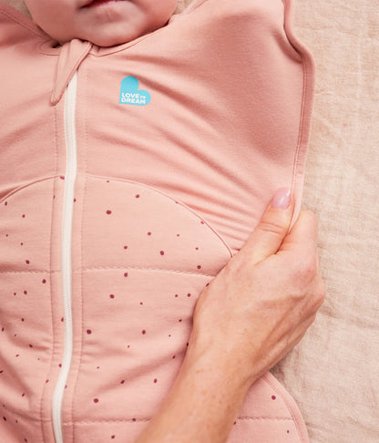 Swaddle Up™ Stage 1 Quilted Stretch Cotton 2.5 Tog -  Rose Pebble