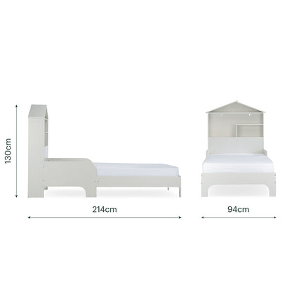 Play House Single Bed with Storage - Pebble