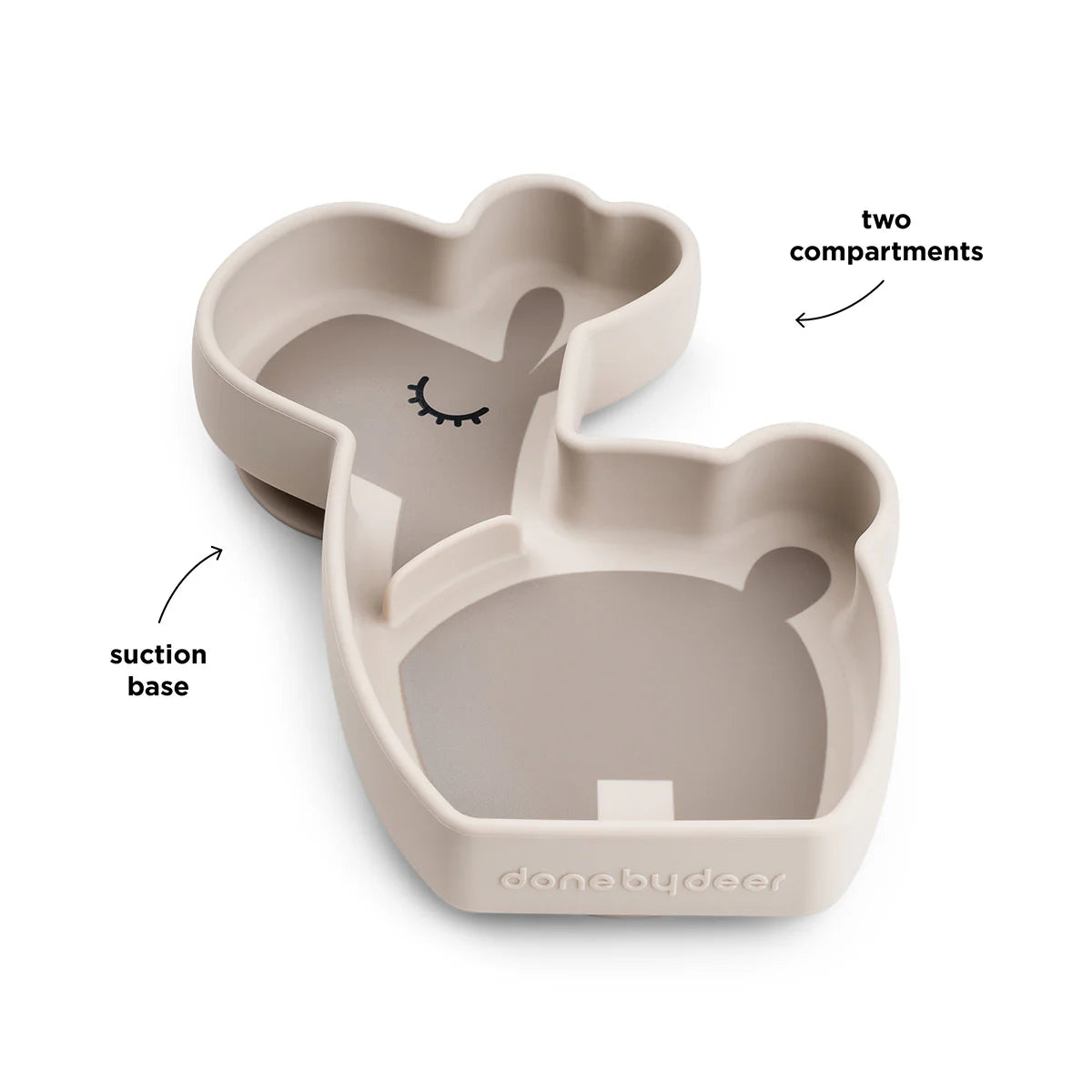 Silicone Stick & Stay Snack Plate - Lalee - Sand