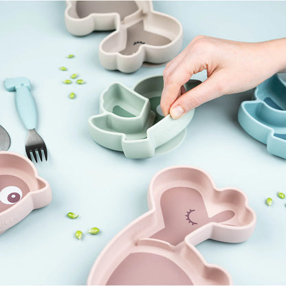 Silicone Stick & Stay Snack Plate - Lalee - Powder