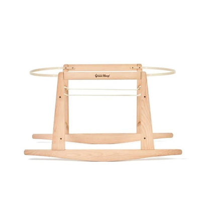 Organic Quilt Moses Basket, Mattress & Natural Rocking Stand