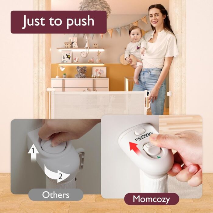 Retractable Baby Gate - White