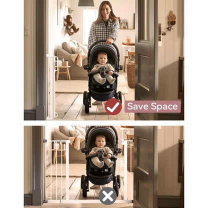 Retractable Baby Gate - White