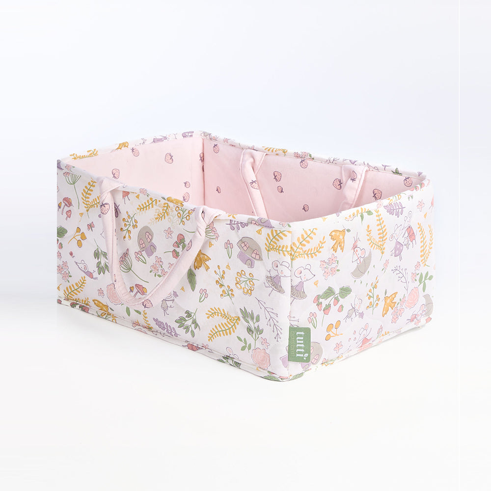 pink botanical nappy-caddy-bathing-and-changing-tiny-tales-tutti-bambnin-kaliedy