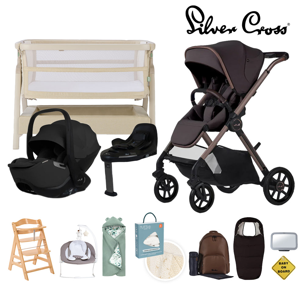 Reef 2 Special Edition, Silver Cross Glide 360 Car Seat & Base Newborn Bundle