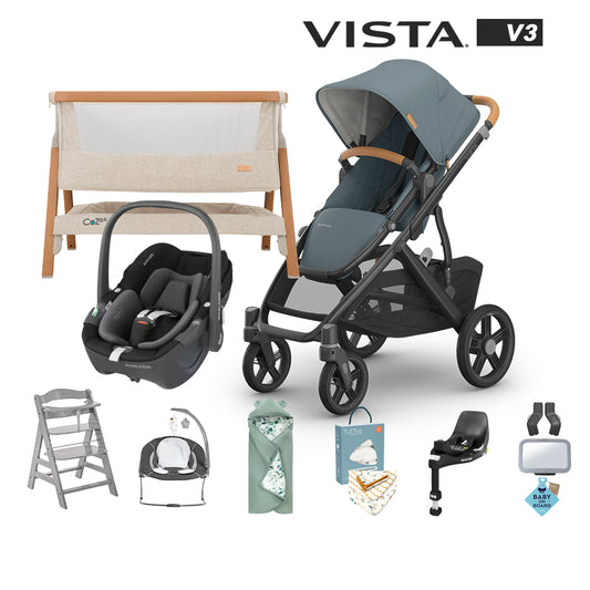 Vista V3, Maxi Cosi Pebble 360 & Familyfix 360 Base Newborn Bundle