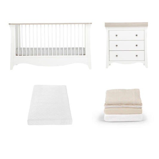 Clara 2 Piece Room Set, 4 Piece Bedding Set, and Pocket Sprung Mattress Bundle