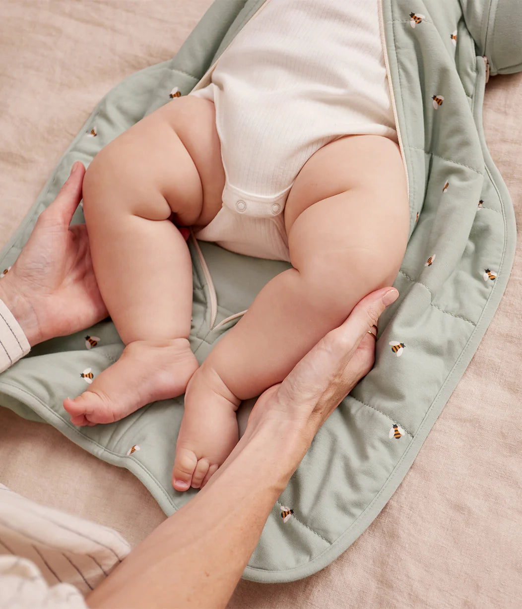 Swaddle Up™ Stage 2 Transition Bag Quilted Cotton 2.5 Tog - Olive Bees