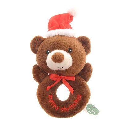 Christmas Bear Plush Baby Rattle
