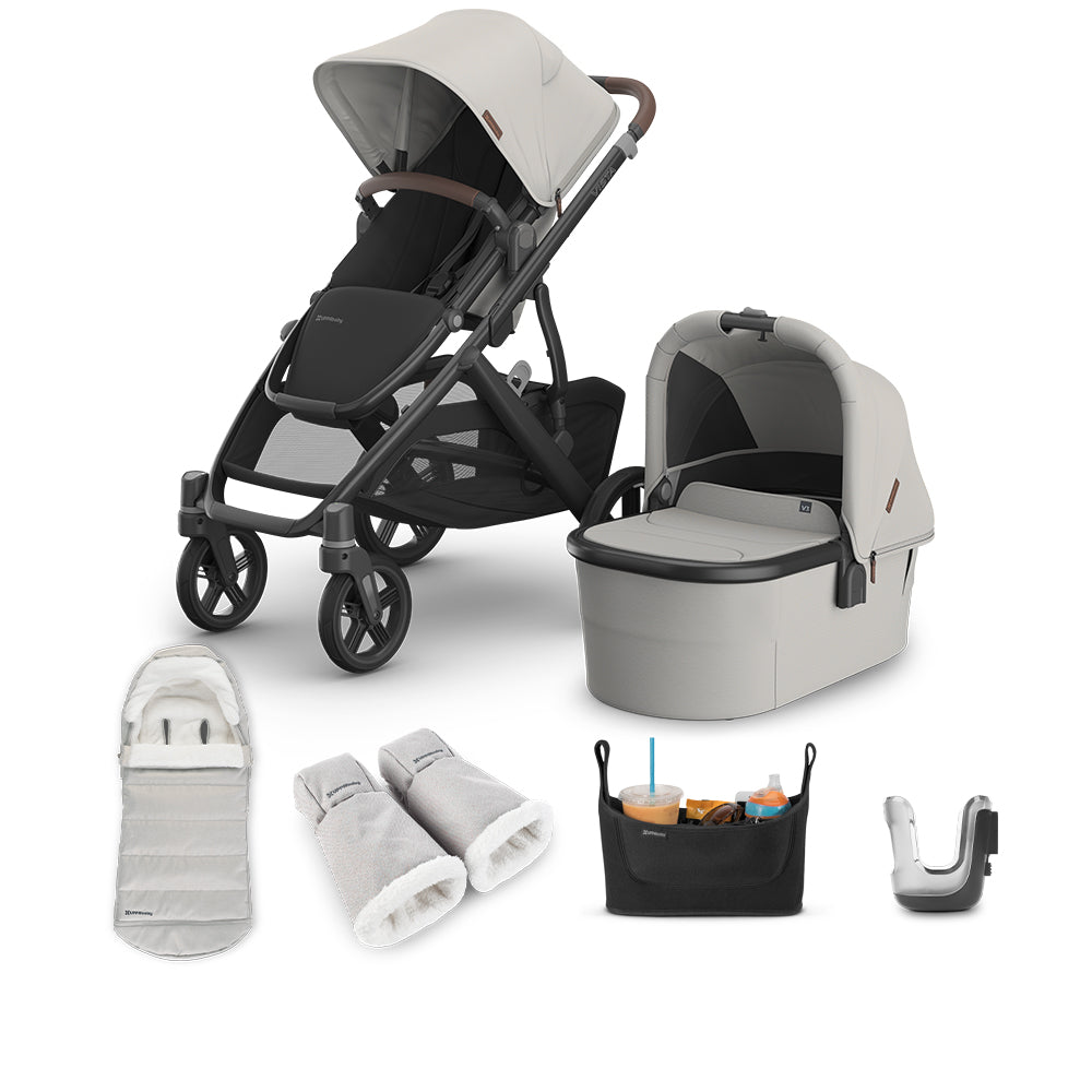 grey pushchair-buggy-vista-uppababy-kaliedy-bundle