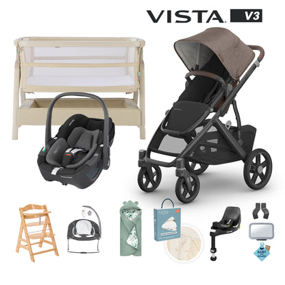 Vista V3, Maxi Cosi Pebble 360 & Familyfix 360 Base Newborn Bundle