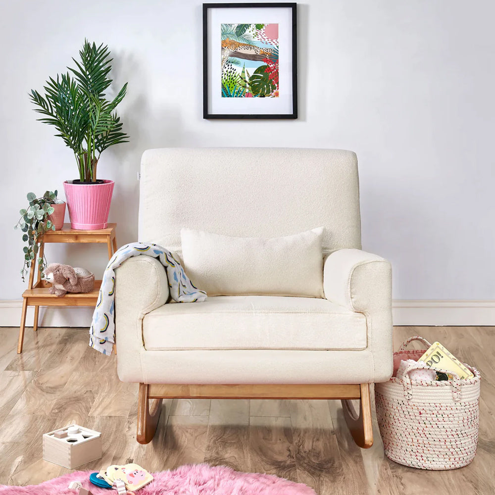 nursing rocking chair serena boucle fabric gaia baby kaliedy