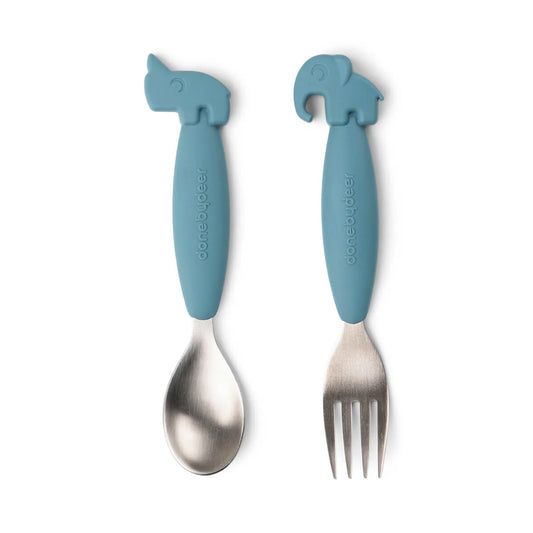 Easy-Grip Spoon & Fork Set - Deer Friends