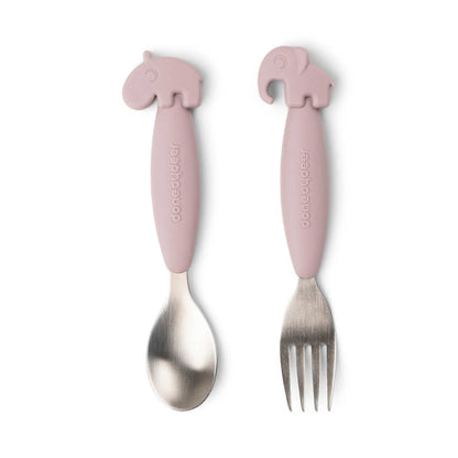 Easy-Grip Spoon & Fork Set - Deer Friends