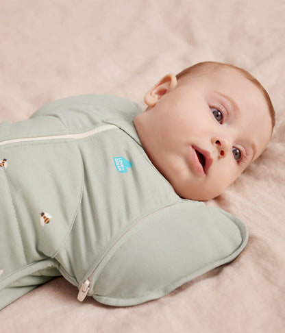 Swaddle Up™ Stage 2 Transition Bag Quilted Cotton 2.5 Tog - Olive Bees