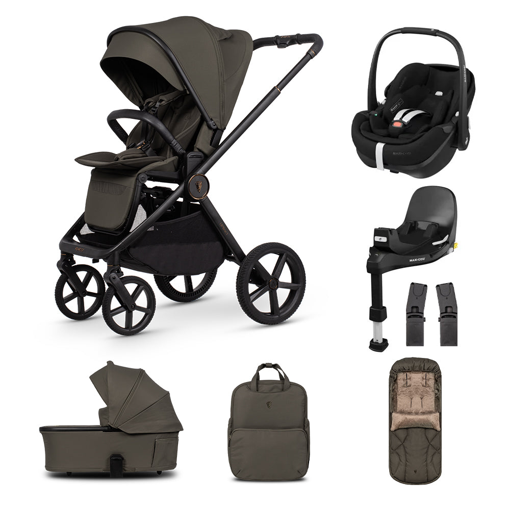 Upline 3 - 2in1 Essential Bundle, Maxi Cosi Pebble 360 Pro² & Familyfix 360 Pro Base Travel System Bundle