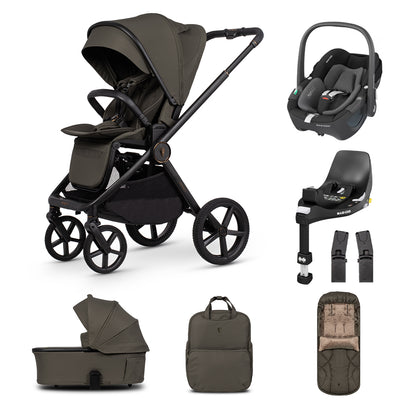 Upline 3 - 2in1 Essential Bundle, Maxi Cosi Pebble 360 & Familyfix 360 Base Travel System Bundle