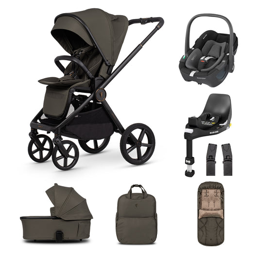 Upline 3 - 2in1 Essential Bundle, Maxi Cosi Pebble 360 & Familyfix 360 Base Travel System Bundle