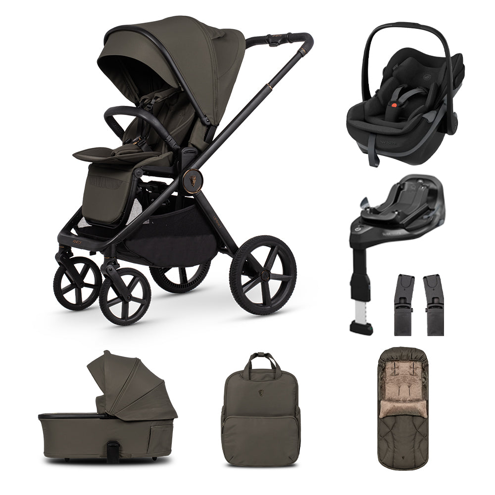 Upline 3 2in1 Essential Bundle, Maxi-Cosi Pebble Slide Pro & Familyfix Slide Pro Base Travel System Bundle