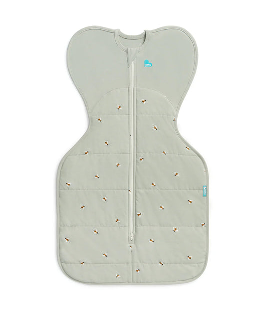 Swaddle Up™ Stage 1 Quilted Stretch Cotton 2.5 Tog -  Olive Bees