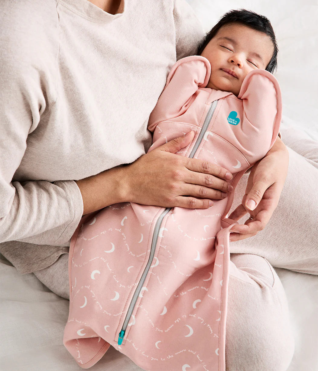 Swaddle Up™ Stage 1 Brushed Fleece 1.5 Tog - Dusty Pink Moon