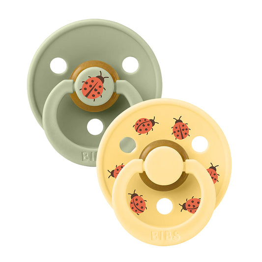 STUDIO Colour Latex Soother 2pk Ladybug - Sage/Pale Butter