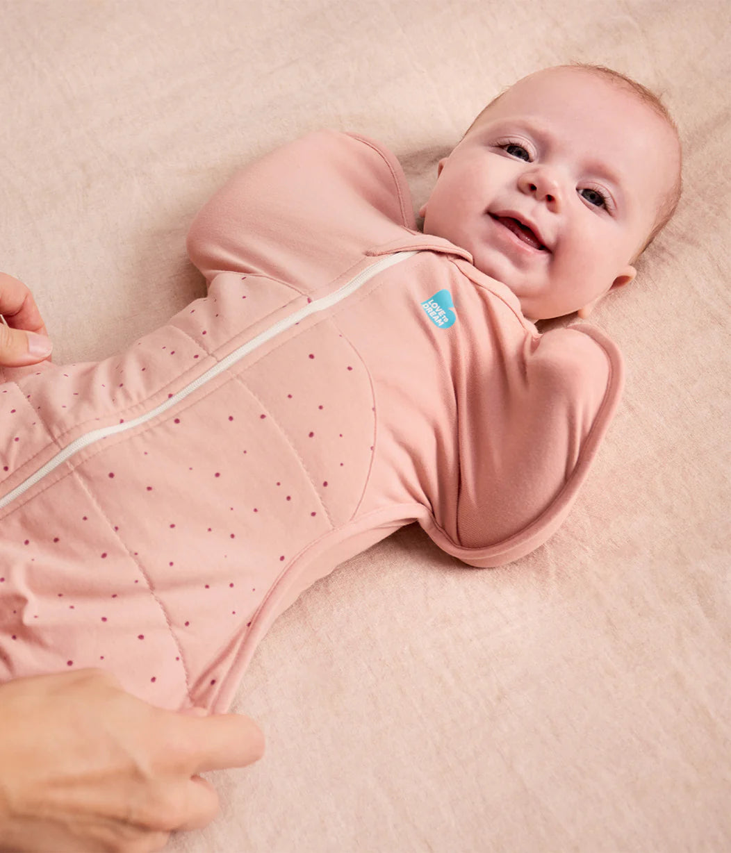 Swaddle Up™ Stage 1 Quilted Stretch Cotton 2.5 Tog -  Rose Pebble