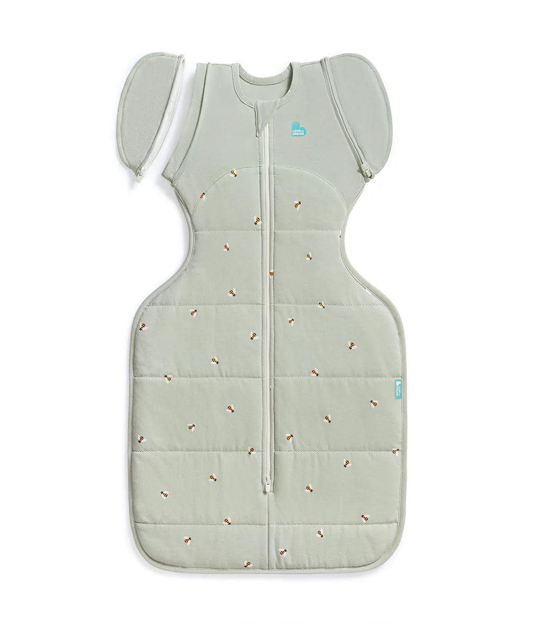 Swaddle Up™ Stage 2 Transition Bag Quilted Cotton 2.5 Tog - Olive Bees