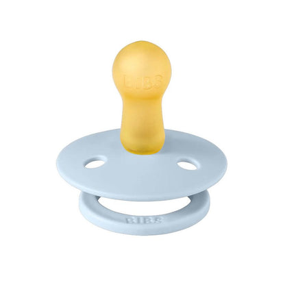 Latex Colour Round Soother 2pk Iron/Baby Blue
