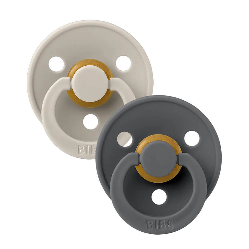 Latex Colour Symmetrcial Soother 2pk Sand/Iron