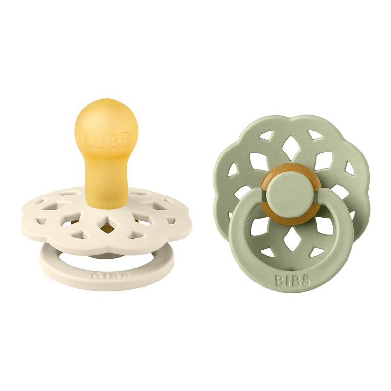 Latex Boheme Round Soother 2pk Ivory/Sage