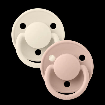 Silicone De Lux Round Soother 2pk Onesize - Ivory/Blush