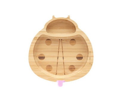 Bamboo Ladybird Suction Plate - Pink