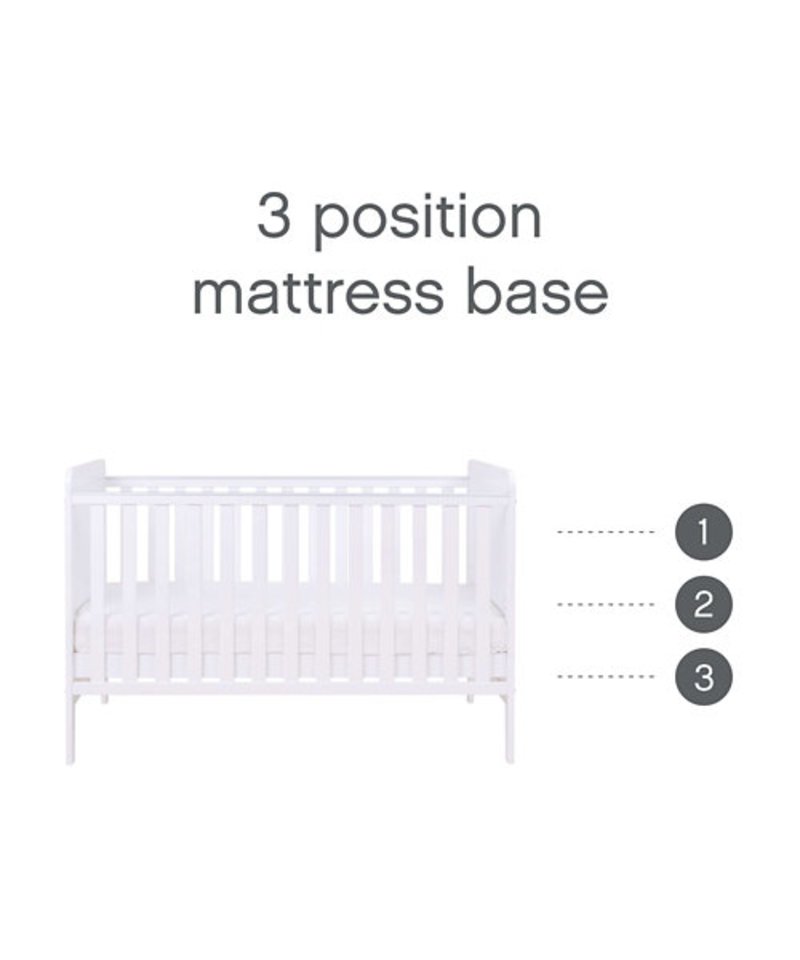 Rio Cot Bed with Cot Top Changer & Mattress