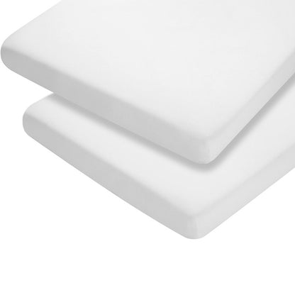 Travel Cot Sheets 2pk - White