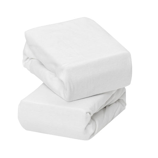 Travel Cot Sheets 2pk - White