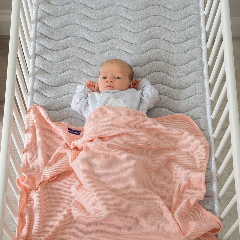 Waffle Crib & Moses Blanket 70x90 cm - Coral