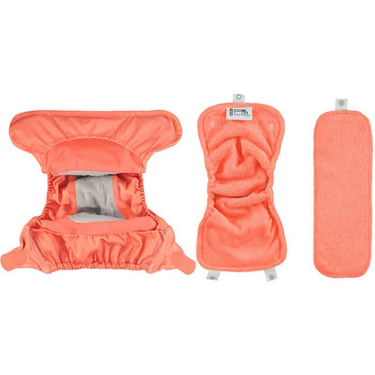Pop In Single Bamboo Nappy - Coral