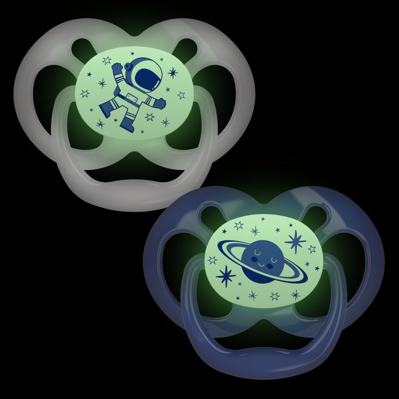 Dr Brown Advan Stage 2 Glow in the Dark Soother 2pk 6-18m - Blue