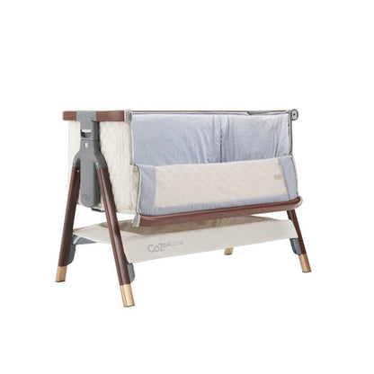 CoZee Luxe Bedside Crib - Walnut & Cream
