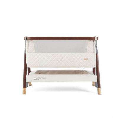 CoZee Luxe Bedside Crib - Walnut & Cream