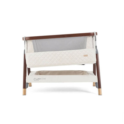 CoZee Luxe Bedside Crib - Walnut & Cream