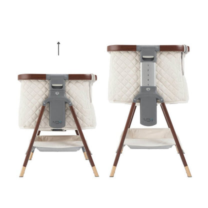 CoZee Luxe Bedside Crib - Walnut & Cream