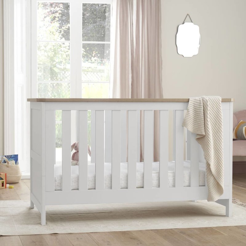 Verona Cot Bed - White & Oak