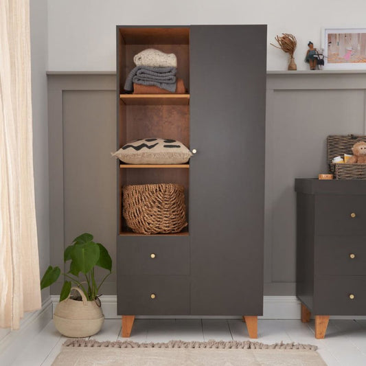 Tutti Bambini Como Wardrobe - Slate Grey/Rosewood