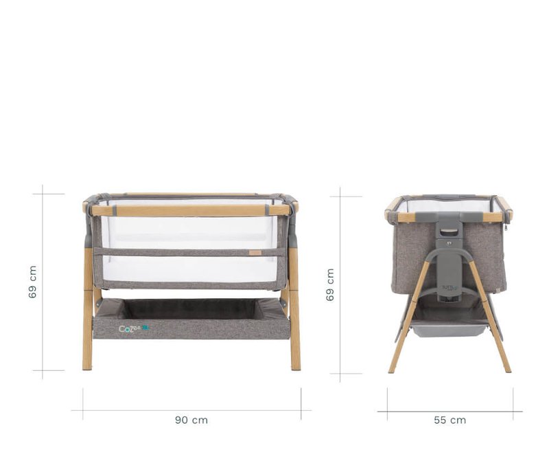 CoZee XL Complete Package Birth to +4yrs - Oak & Charcoal